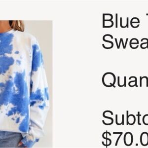 Summer Fridays Blue and White Tie-Dye Crewneck